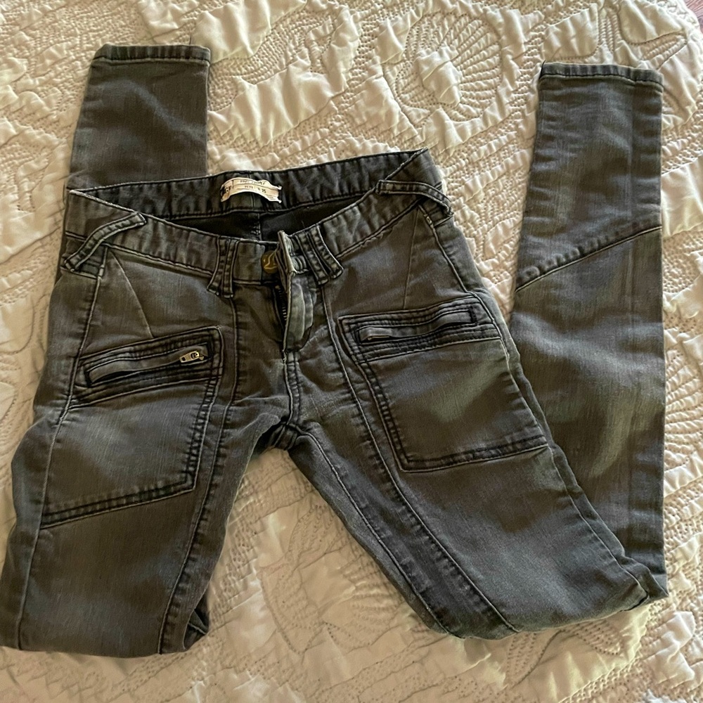 Free People Gray (or black fade) Skinny Jeans
